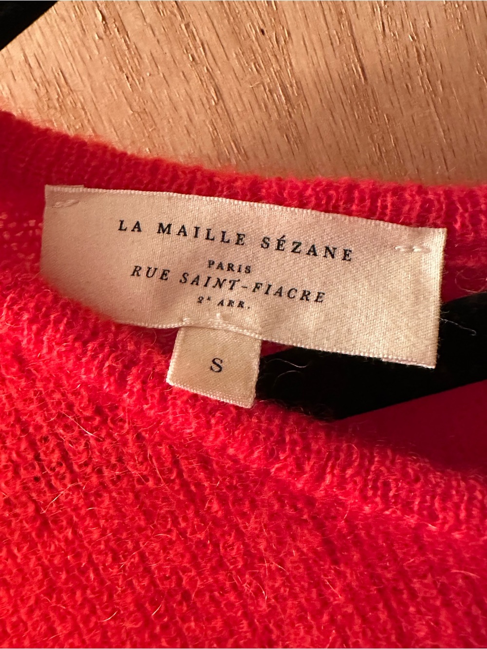 Sezane Bright Red Button-Back Cardigan - Picture 4 of 5